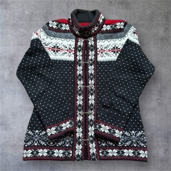 Baltic Inspirations Sweaters - Cardigan Lyric - Nordic Patterned Sweater - Made in Estonia - Size M
